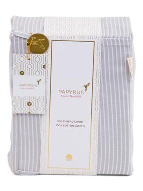 PAPYRUS 300tc Cotton Sateen Pinstriped Sheet Set